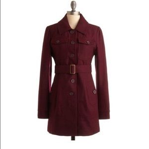 ModCloth Burgundy Wine Coat - Size M